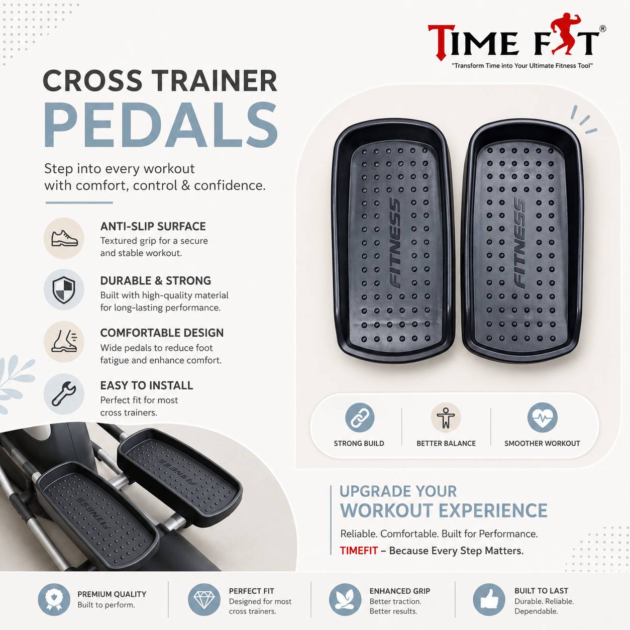 TimeFit cross trainer pedals