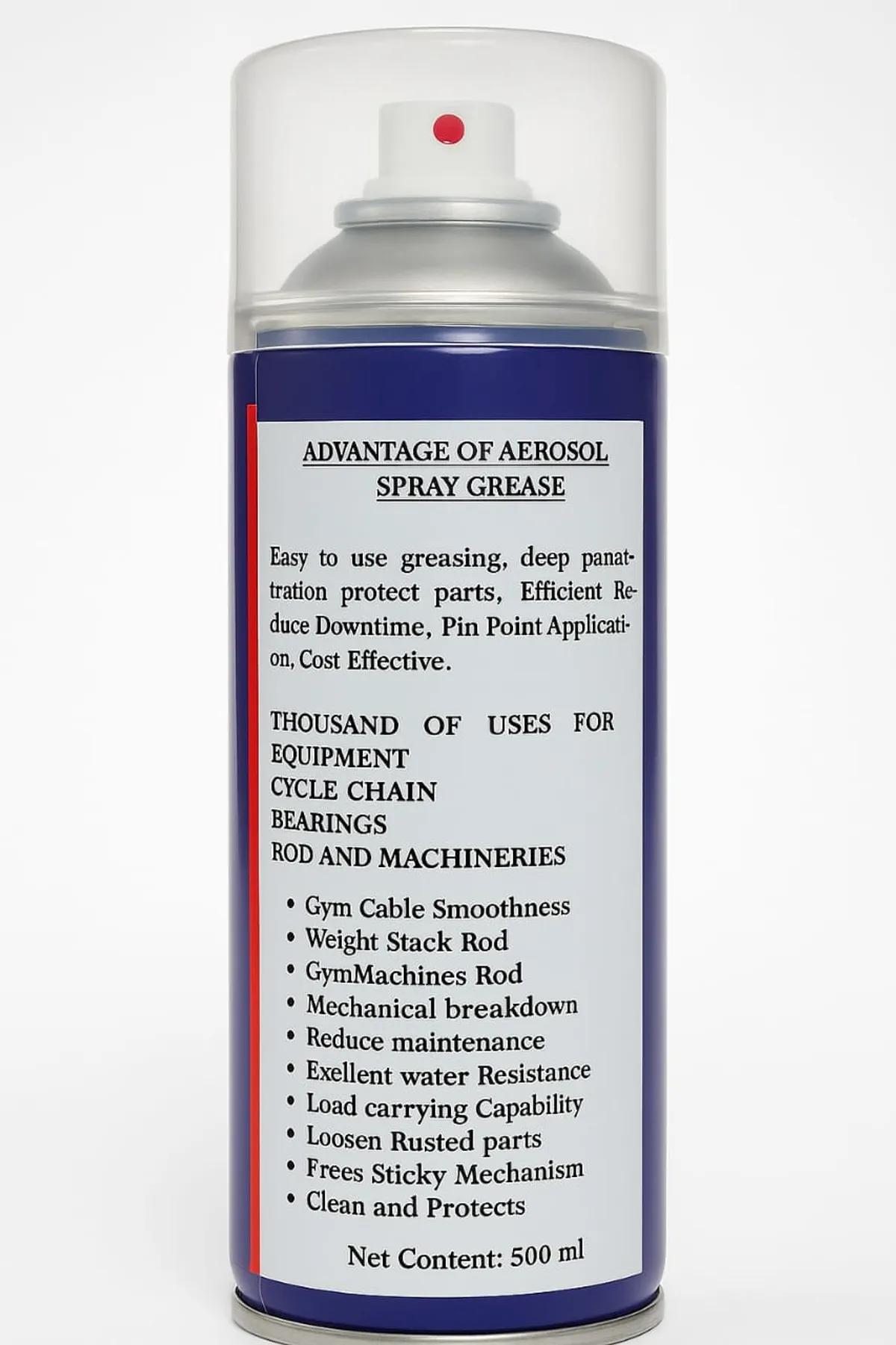 Grease Spray Multipurpose Lubricant For Bearings Gym Equipment | Cable Pulley Moving Parts | Rust Protection & Smooth Operation | Long Lasting Lubrication | Easy Spray Application-500 Ml Pack