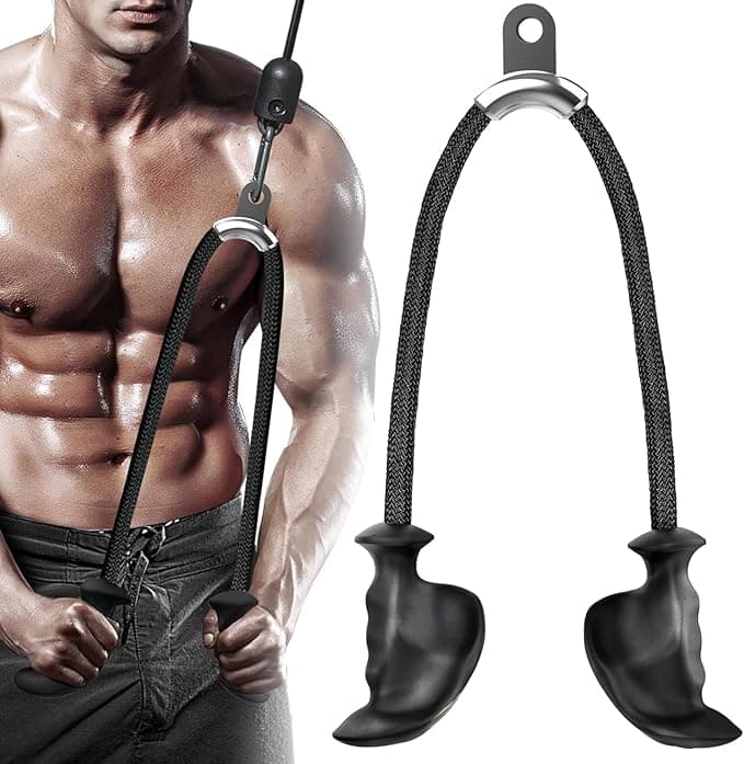Lat Pulldown Tricep Rope Handle | Heavy Duty Nylon Cable Attachment With Ergonomic Rubber Grip For Back Biceps Triceps Strength Muscle Training Gym Equipment | Smooth Performance Secure Grip - Image 10