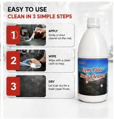 Gym Floor Mats Cleaner | Liquid For Rubber Eva Pvc Flooring | Removes Sweat Dirt Odour | Restores Clean Finish | Safe Non Toxic Formula For Home, Commercial, Gym & Hygiene Care | 1 Litre Pack - Image 5